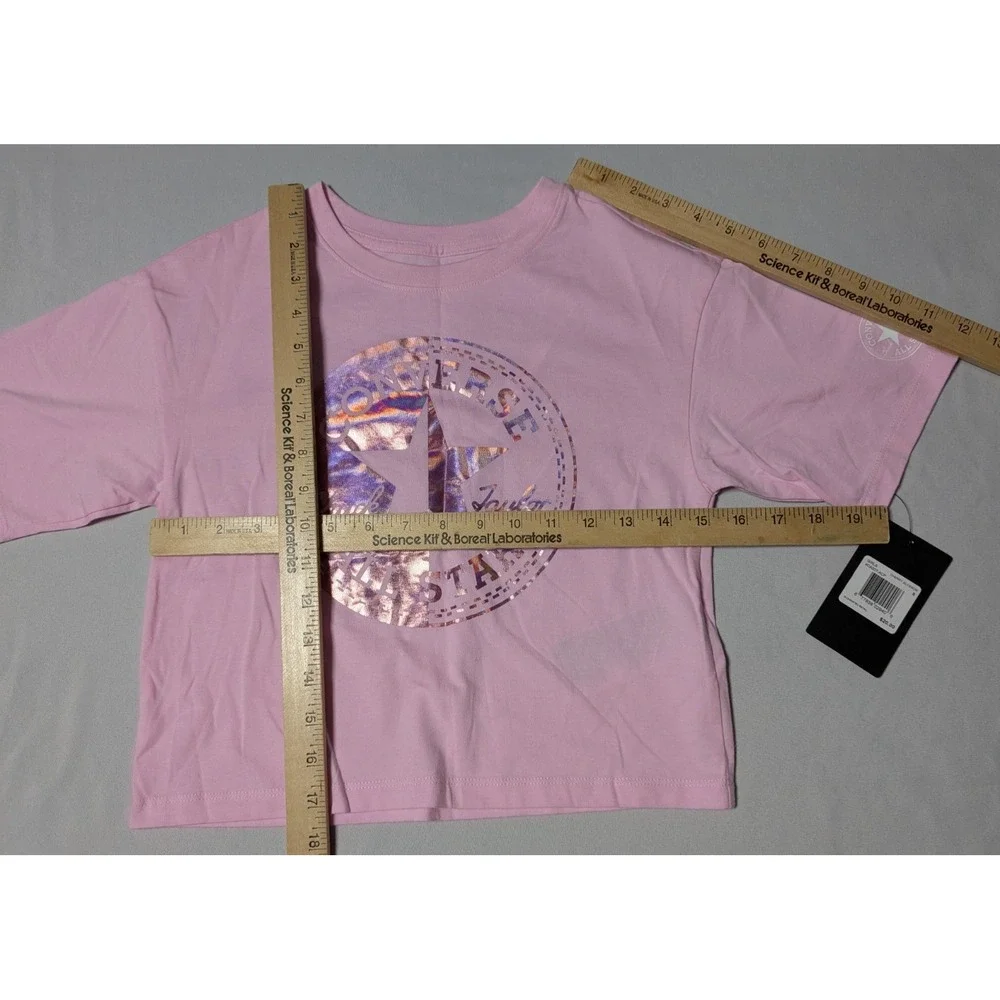 CONVERSE CHERRY BLOSSOM Cropped T-Shirt -‎ Girls Small NEW